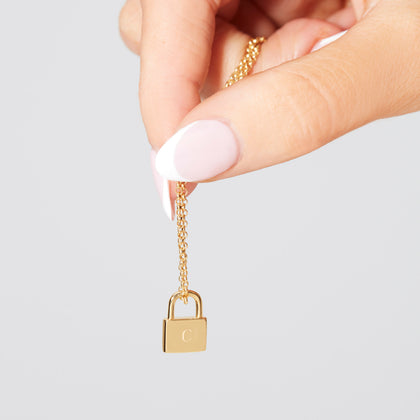 Padlock Necklace Gold